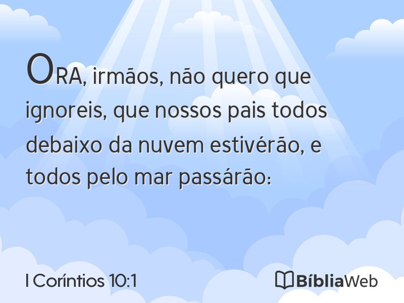 I Coríntios 10:1 em imagem para compartilhar