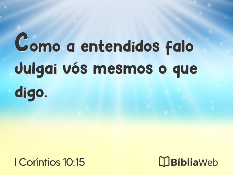 I Coríntios 10:15 em imagem para compartilhar