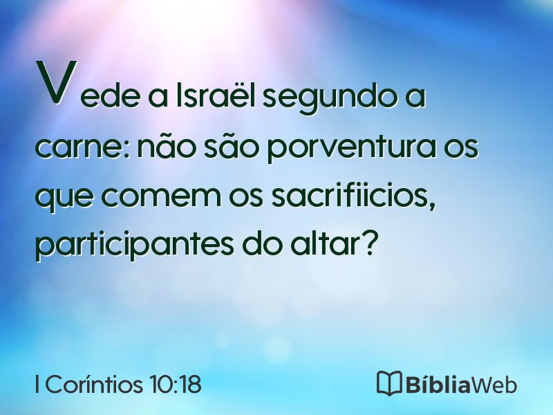 I Coríntios 10:18 em imagem para compartilhar