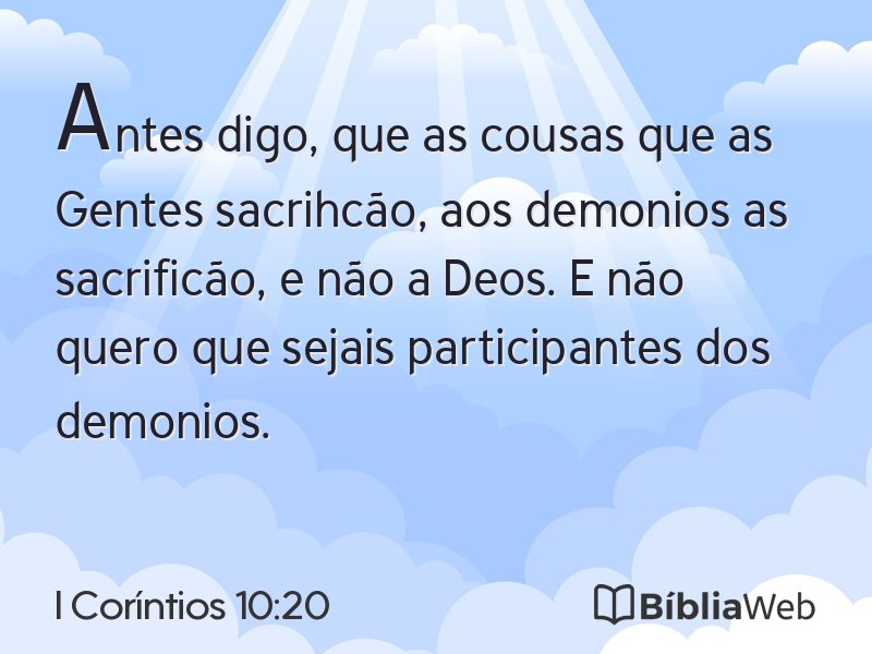 I Coríntios 10:20 em imagem para compartilhar