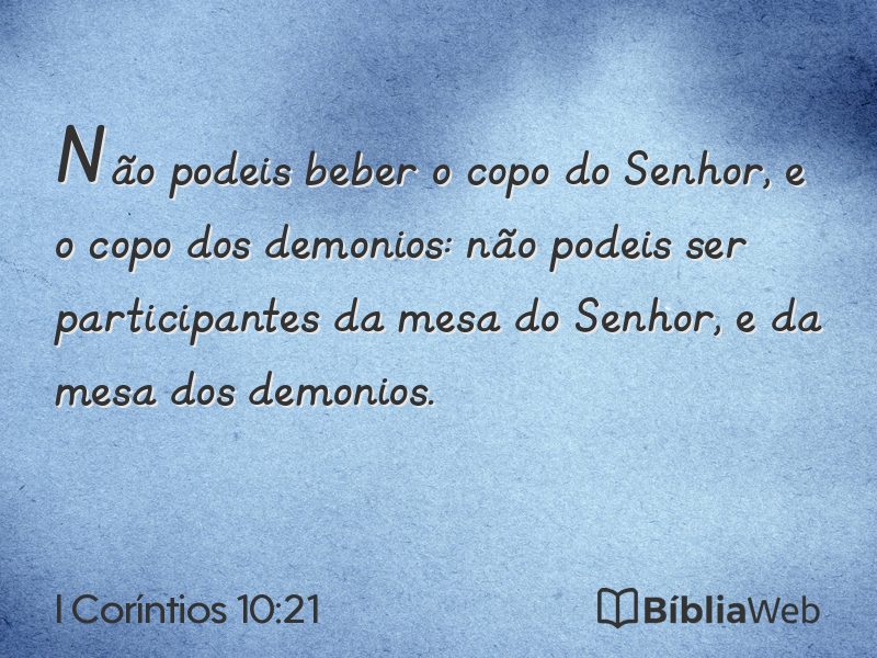I Coríntios 10:21 em imagem para compartilhar