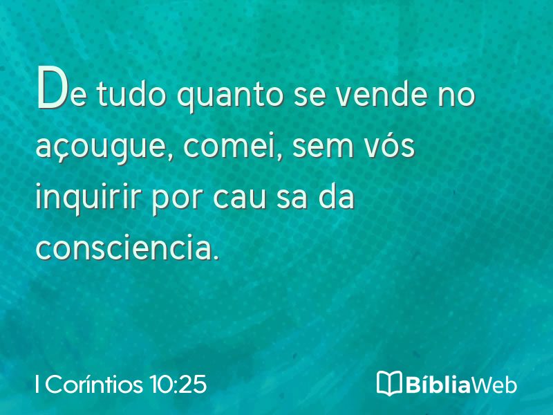 I Coríntios 10:25 em imagem para compartilhar