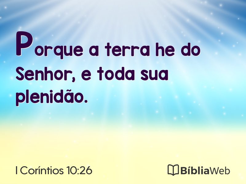 I Coríntios 10:26 em imagem para compartilhar