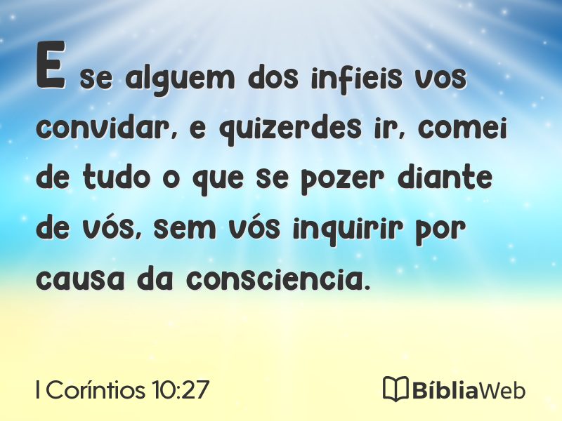 I Coríntios 10:27 em imagem para compartilhar