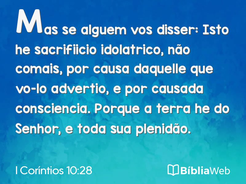 I Coríntios 10:28 em imagem para compartilhar