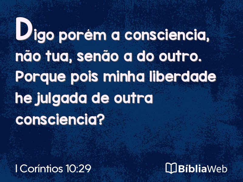 I Coríntios 10:29 em imagem para compartilhar