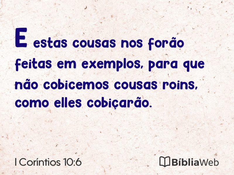 I Coríntios 10:6 em imagem para compartilhar