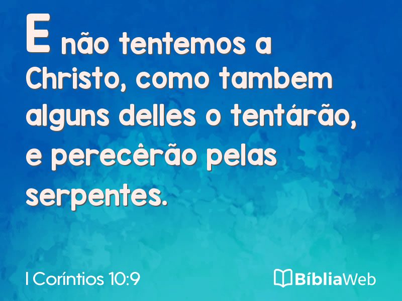 I Coríntios 10:9 em imagem para compartilhar