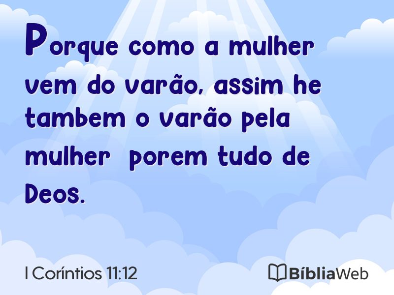 I Coríntios 11:12 em imagem para compartilhar