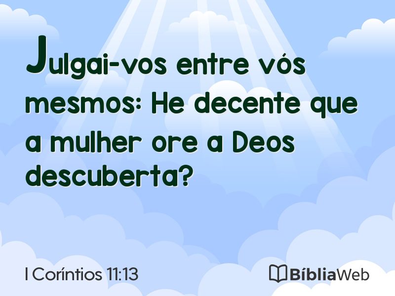 I Coríntios 11:13 em imagem para compartilhar