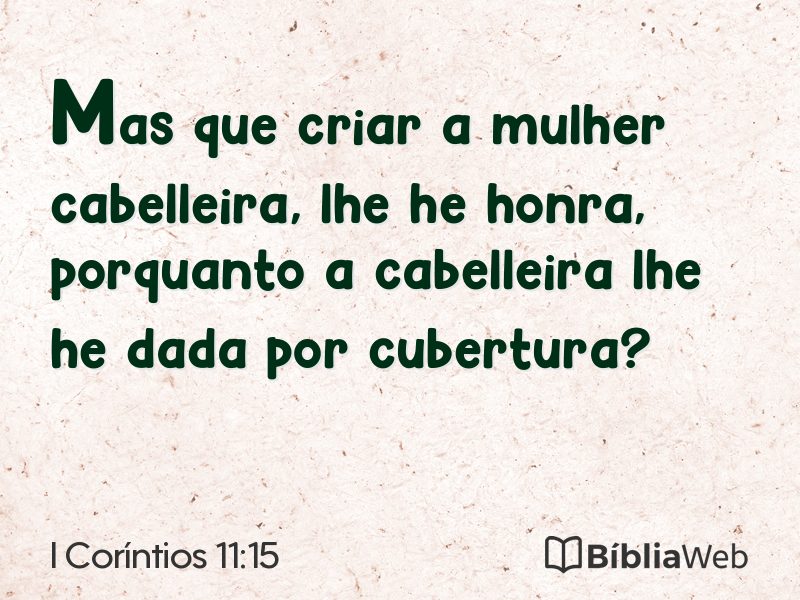 I Coríntios 11:15 em imagem para compartilhar