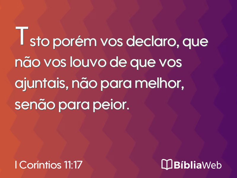 I Coríntios 11:17 em imagem para compartilhar