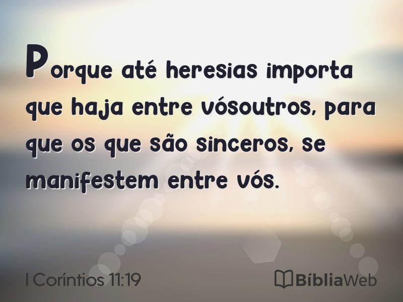 I Coríntios 11:19 em imagem para compartilhar