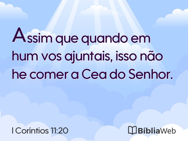 I Coríntios 11:20 em imagem para compartilhar