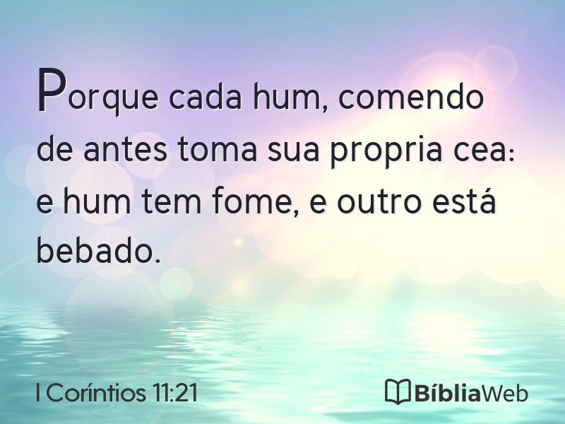 I Coríntios 11:21 em imagem para compartilhar