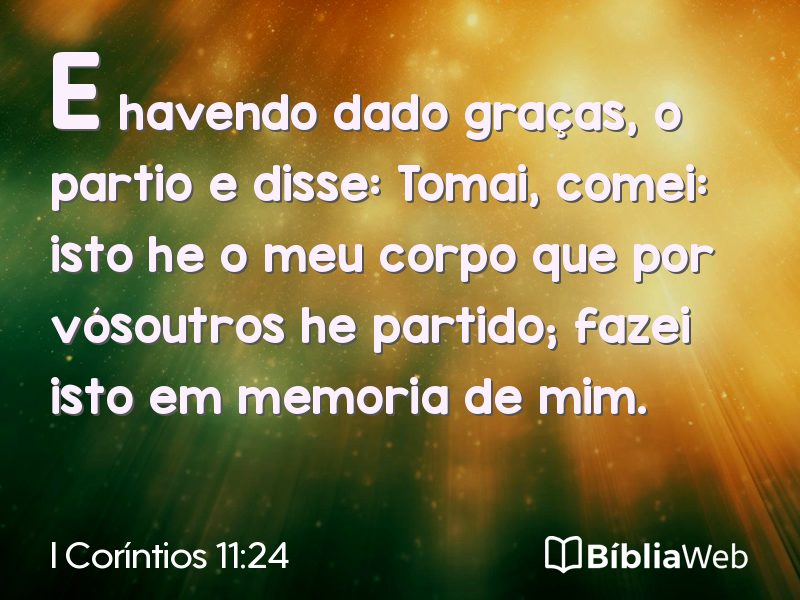 I Coríntios 11:24 em imagem para compartilhar