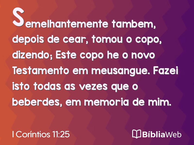I Coríntios 11:25 em imagem para compartilhar