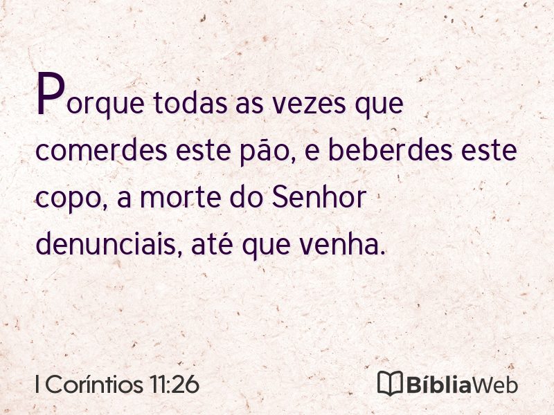 I Coríntios 11:26 em imagem para compartilhar