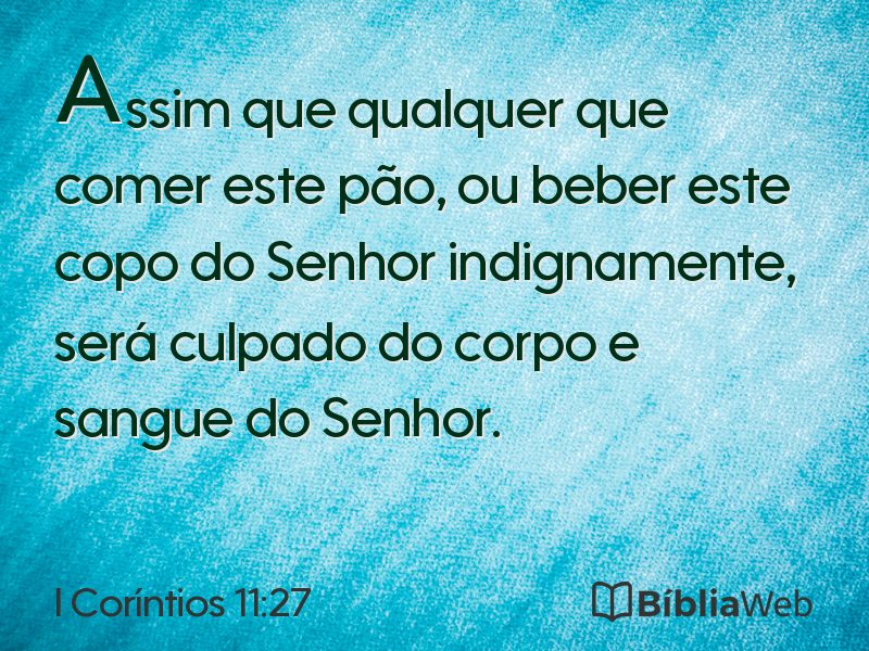 I Coríntios 11:27 em imagem para compartilhar