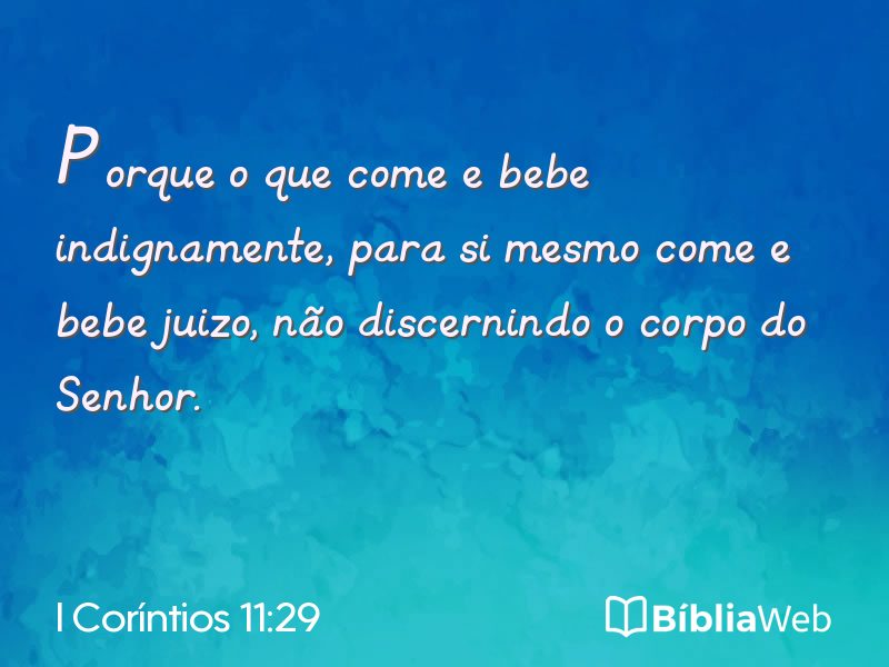 I Coríntios 11:29 em imagem para compartilhar