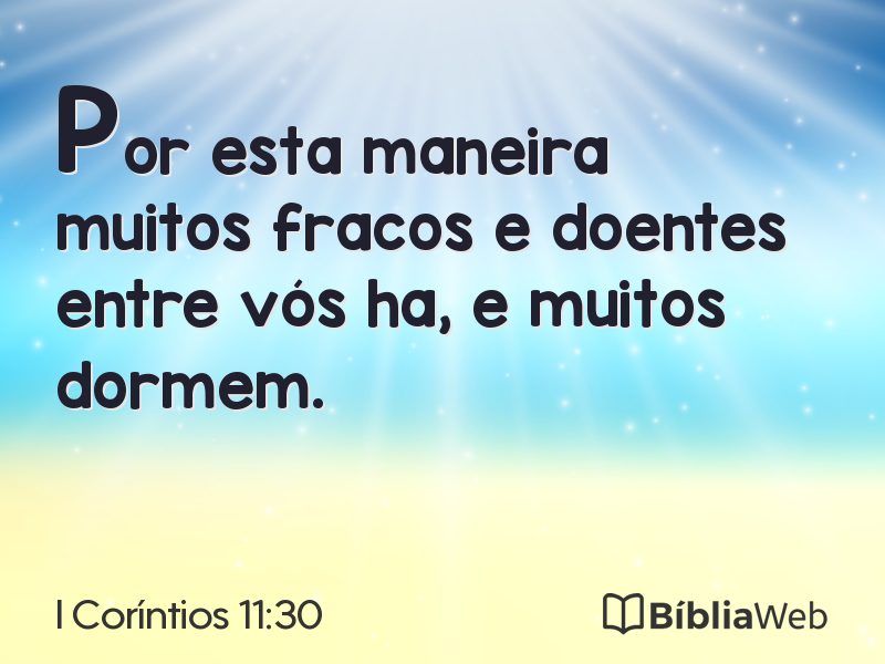 I Coríntios 11:30 em imagem para compartilhar