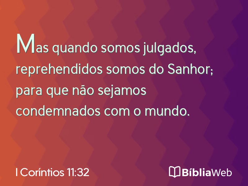 I Coríntios 11:32 em imagem para compartilhar