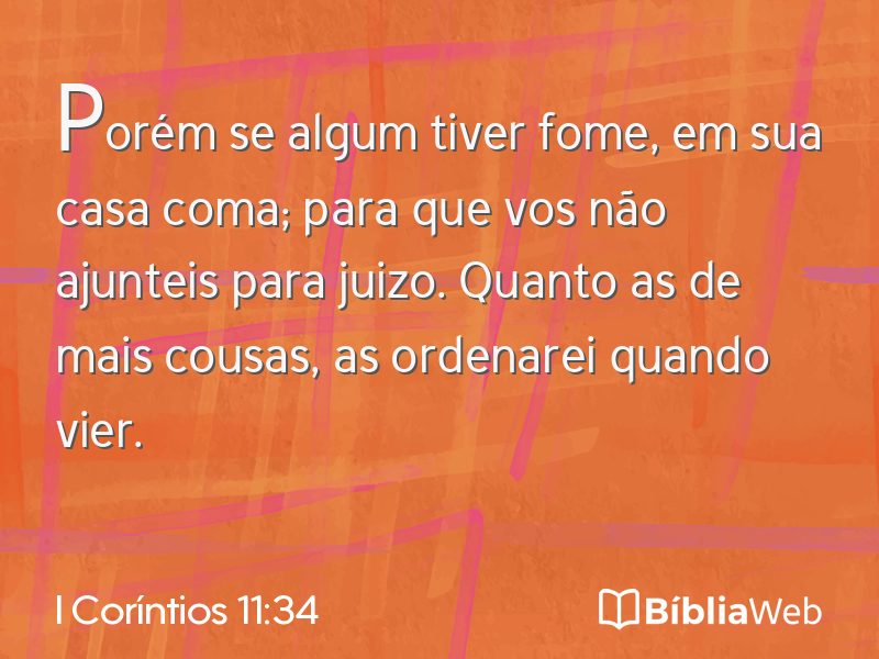 I Coríntios 11:34 em imagem para compartilhar