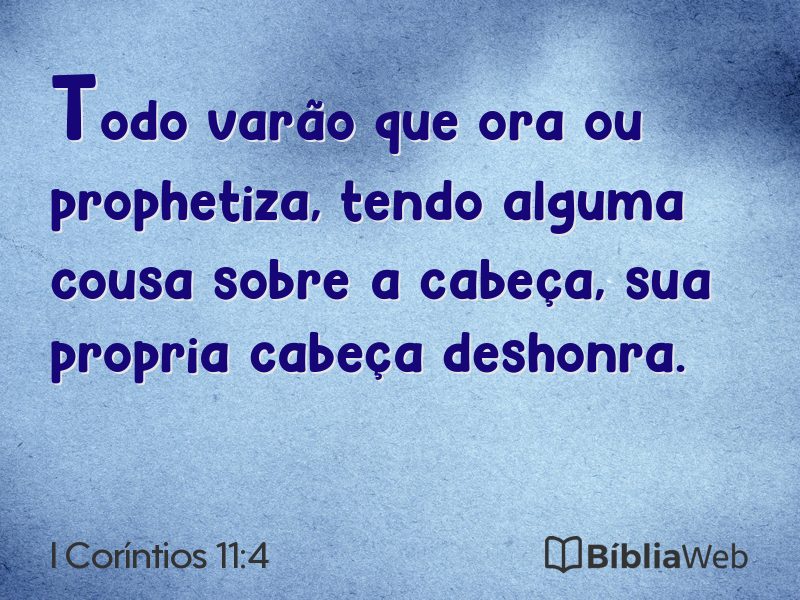 I Coríntios 11:4 em imagem para compartilhar