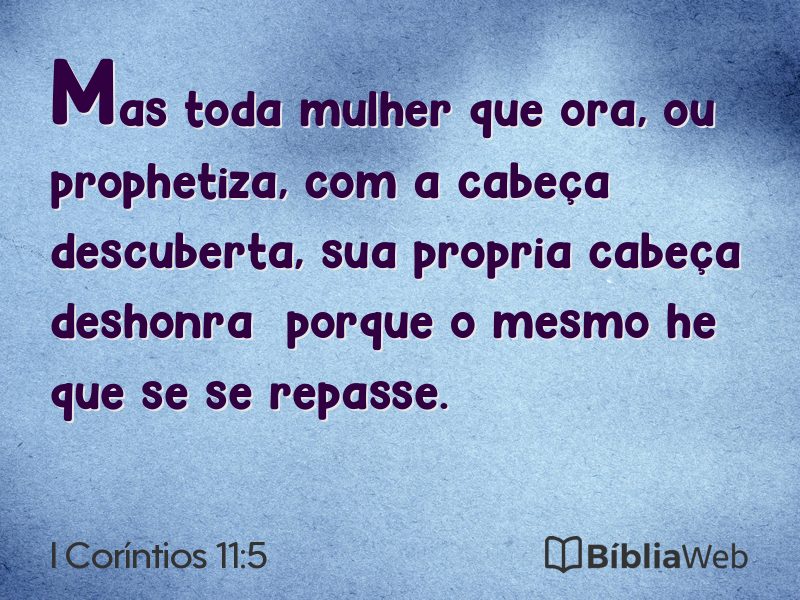 I Coríntios 11:5 em imagem para compartilhar