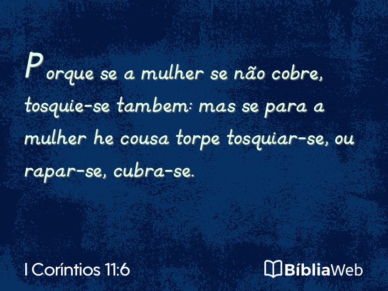 I Coríntios 11:6 em imagem para compartilhar