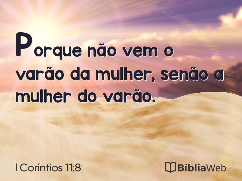 I Coríntios 11:8 em imagem para compartilhar