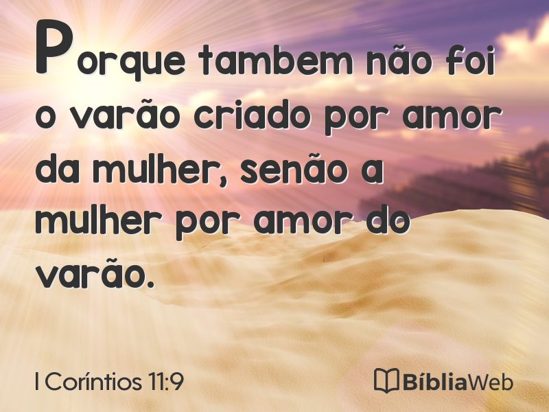 I Coríntios 11:9 em imagem para compartilhar
