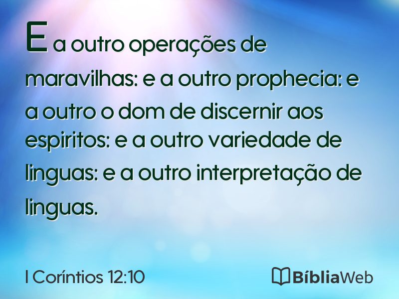 I Coríntios 12:10 em imagem para compartilhar