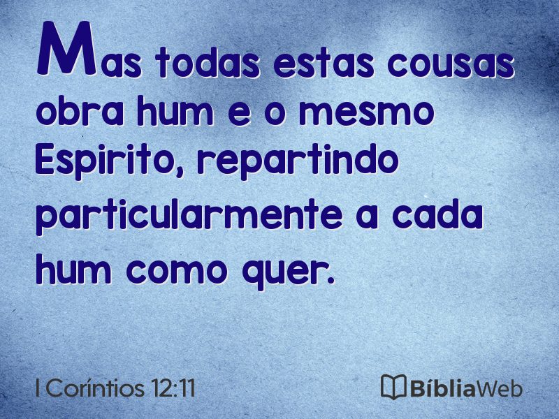 I Coríntios 12:11 em imagem para compartilhar