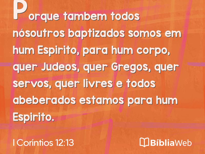 I Coríntios 12:13 em imagem para compartilhar
