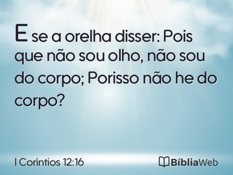 I Coríntios 12:16 em imagem para compartilhar