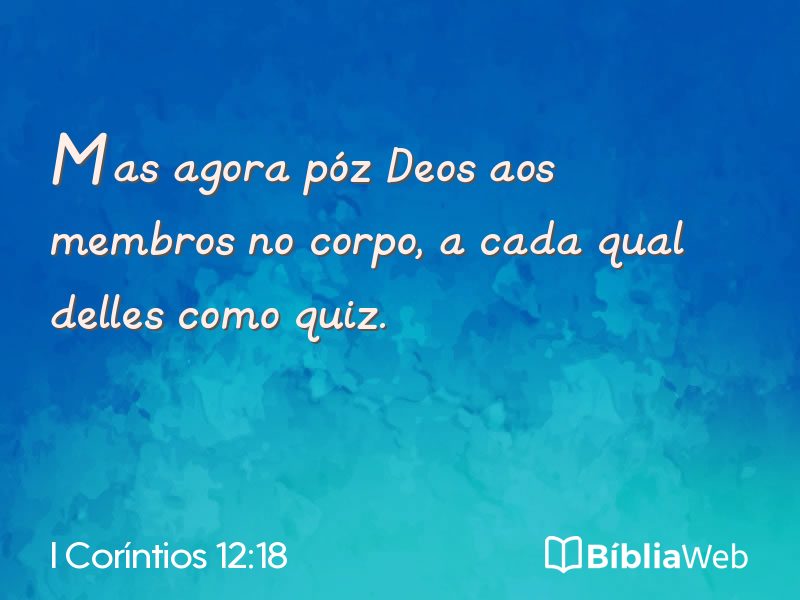 I Coríntios 12:18 em imagem para compartilhar