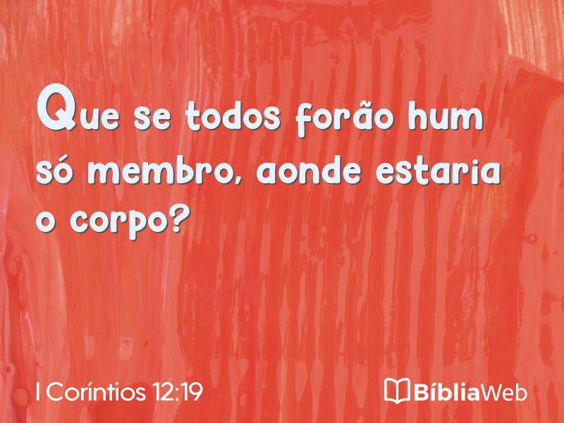 I Coríntios 12:19 em imagem para compartilhar