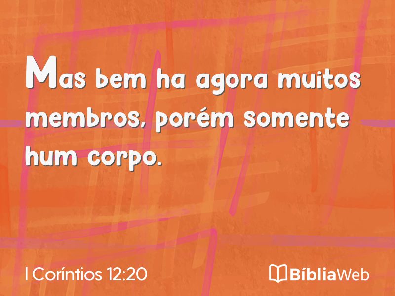 I Coríntios 12:20 em imagem para compartilhar