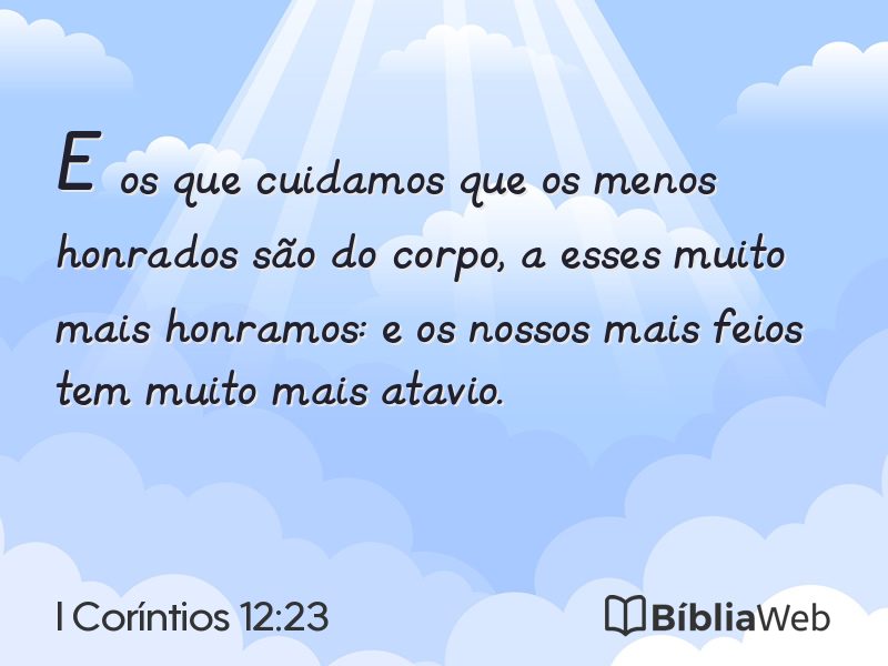 I Coríntios 12:23 em imagem para compartilhar
