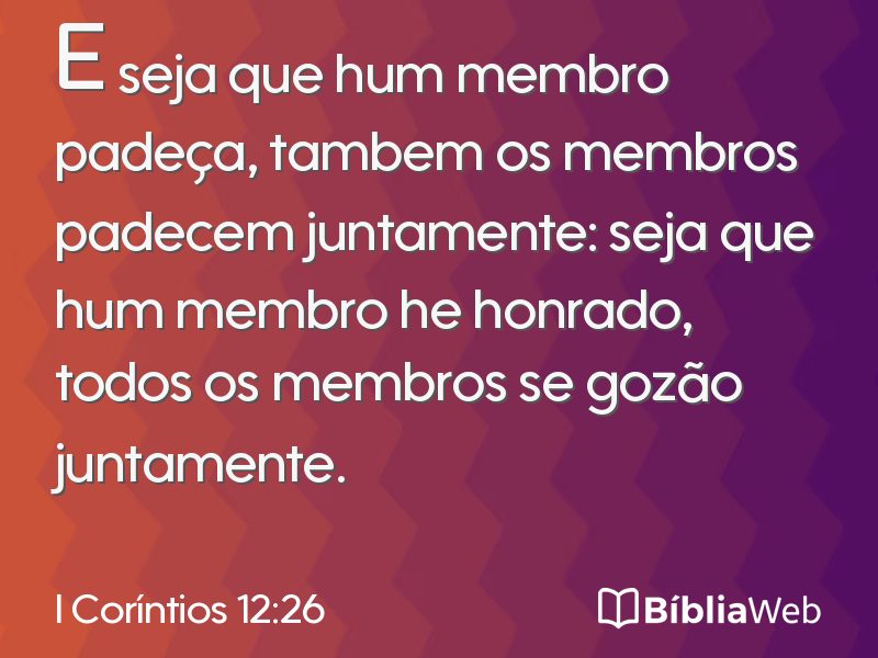 I Coríntios 12:26 em imagem para compartilhar