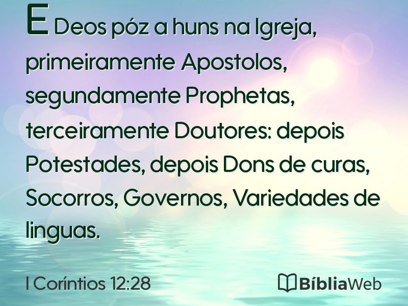 I Coríntios 12:28 em imagem para compartilhar