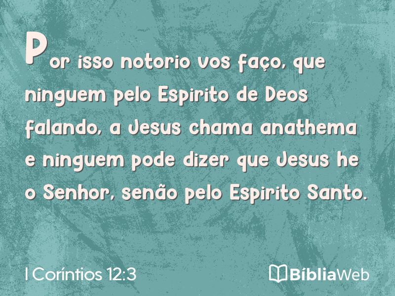 I Coríntios 12:3 em imagem para compartilhar