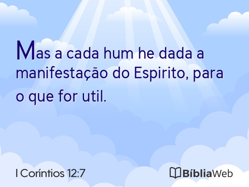 I Coríntios 12:7 em imagem para compartilhar