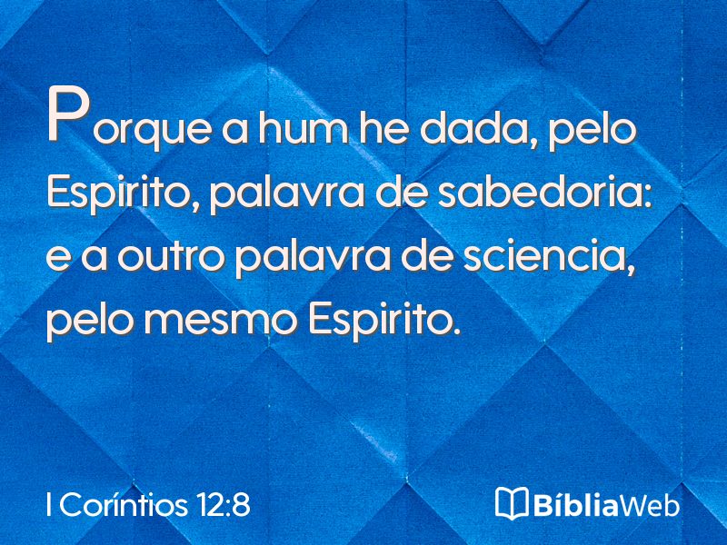 I Coríntios 12:8 em imagem para compartilhar