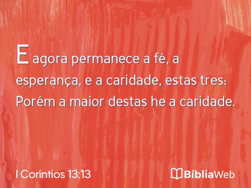 I Coríntios 13:13 em imagem para compartilhar