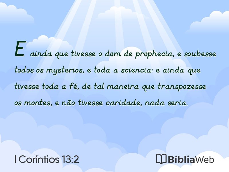 I Coríntios 13:2 em imagem para compartilhar