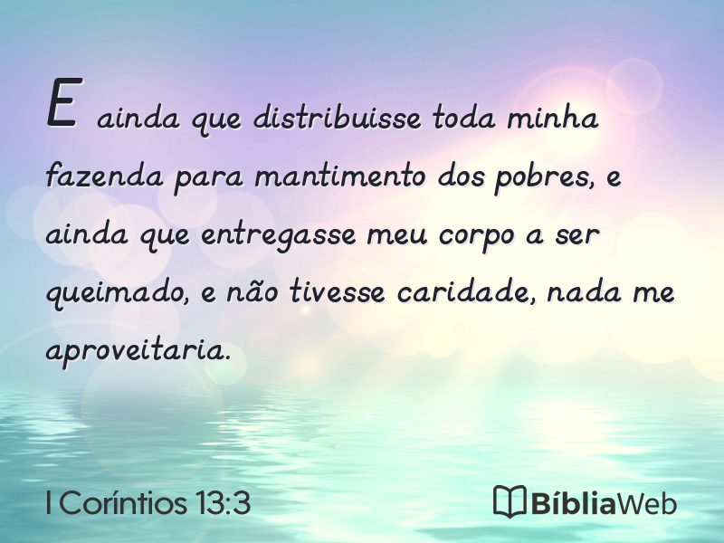 I Coríntios 13:3 em imagem para compartilhar