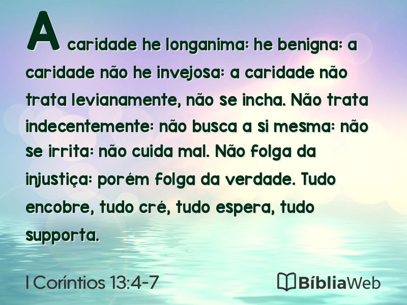 I Coríntios 13:4-7 em imagem para compartilhar