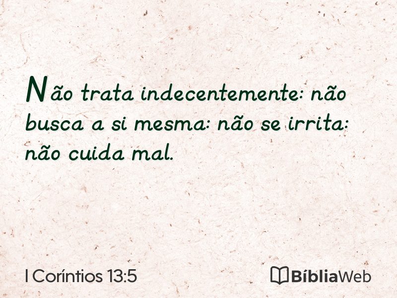 I Coríntios 13:5 em imagem para compartilhar
